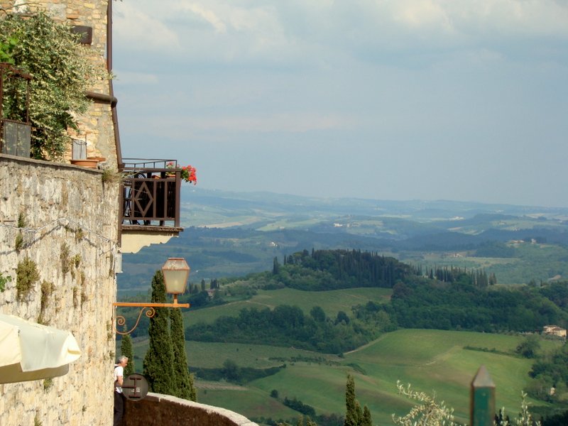 San Gimignano utsikt balkong Katarina Kihlberg